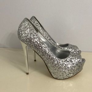 Silver High Heels sparkly